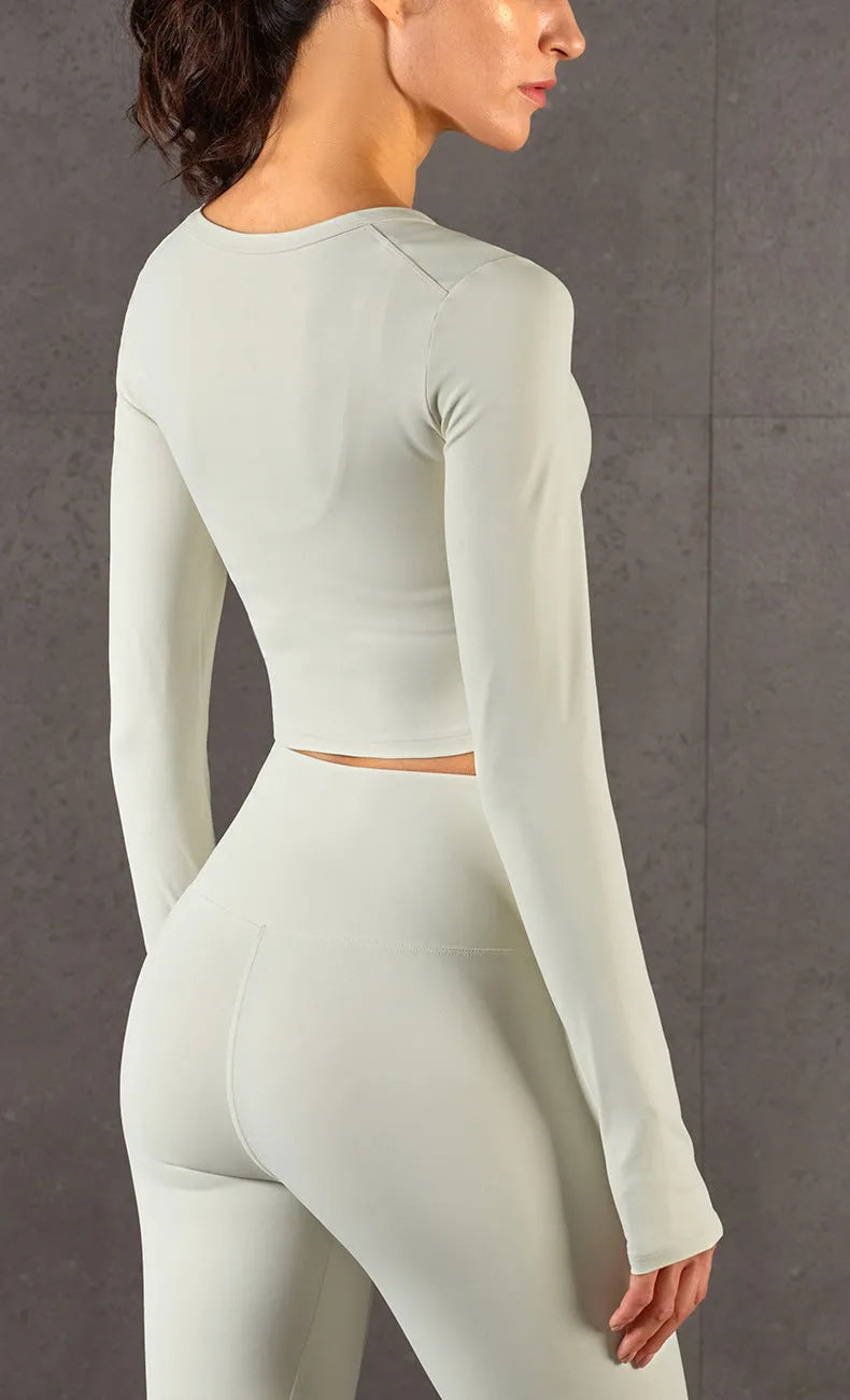 High-elastic Tight-fitting Slim Finger Sleeves Waist-length Fitness Long Sleeves - Bellarte Enchanté High-elastic Tight-fitting Slim Finger Sleeves Waist-length Fitness Long Sleeves